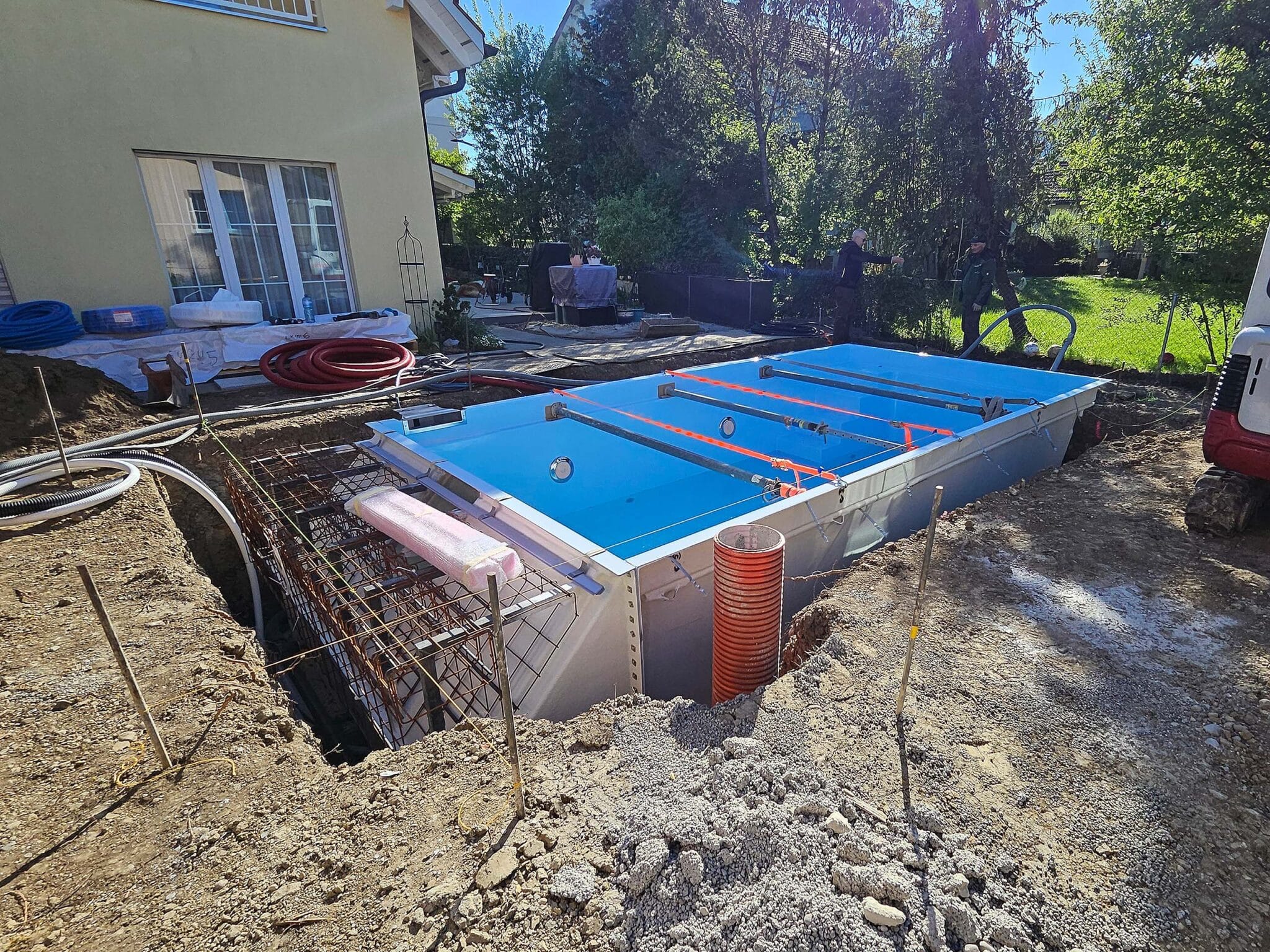 Poolprojekt während der Bauausführung